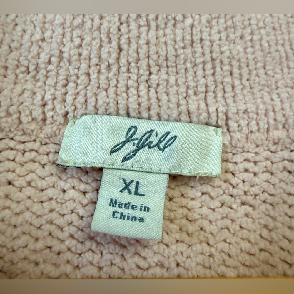 J.Jill Soft Knit Zip Front Cardigan Jacket Blush Pink Size XL - Picture 5 of 5